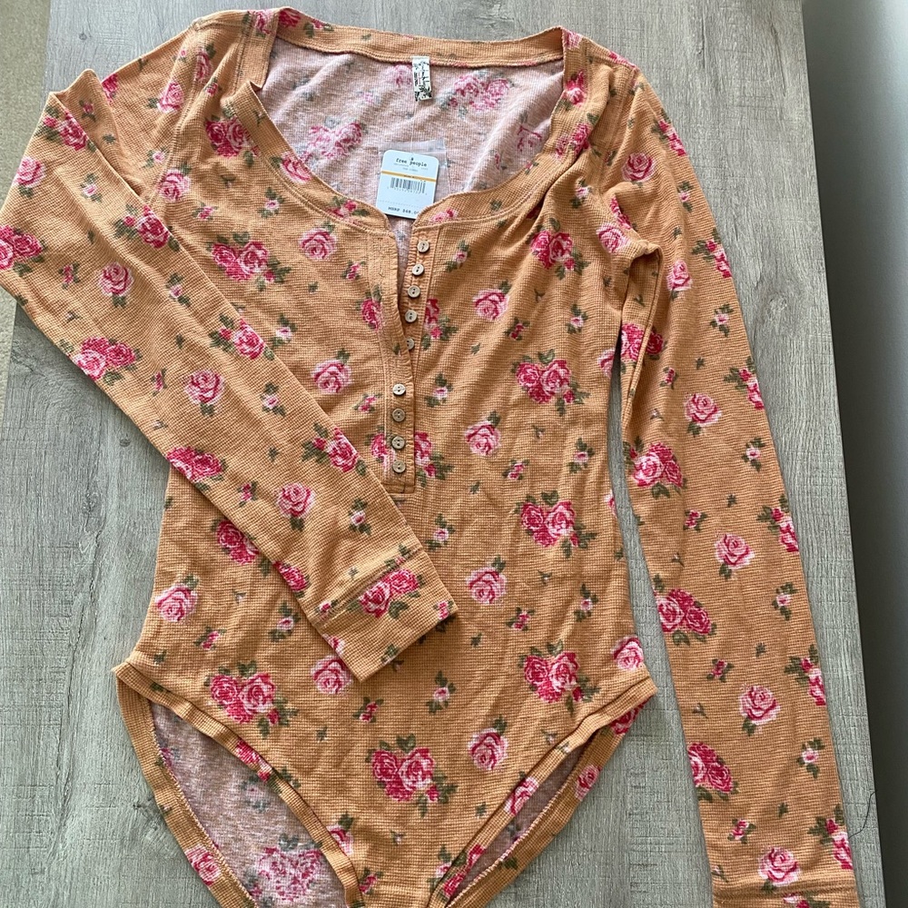 NWT Free People Floral Bodysuit